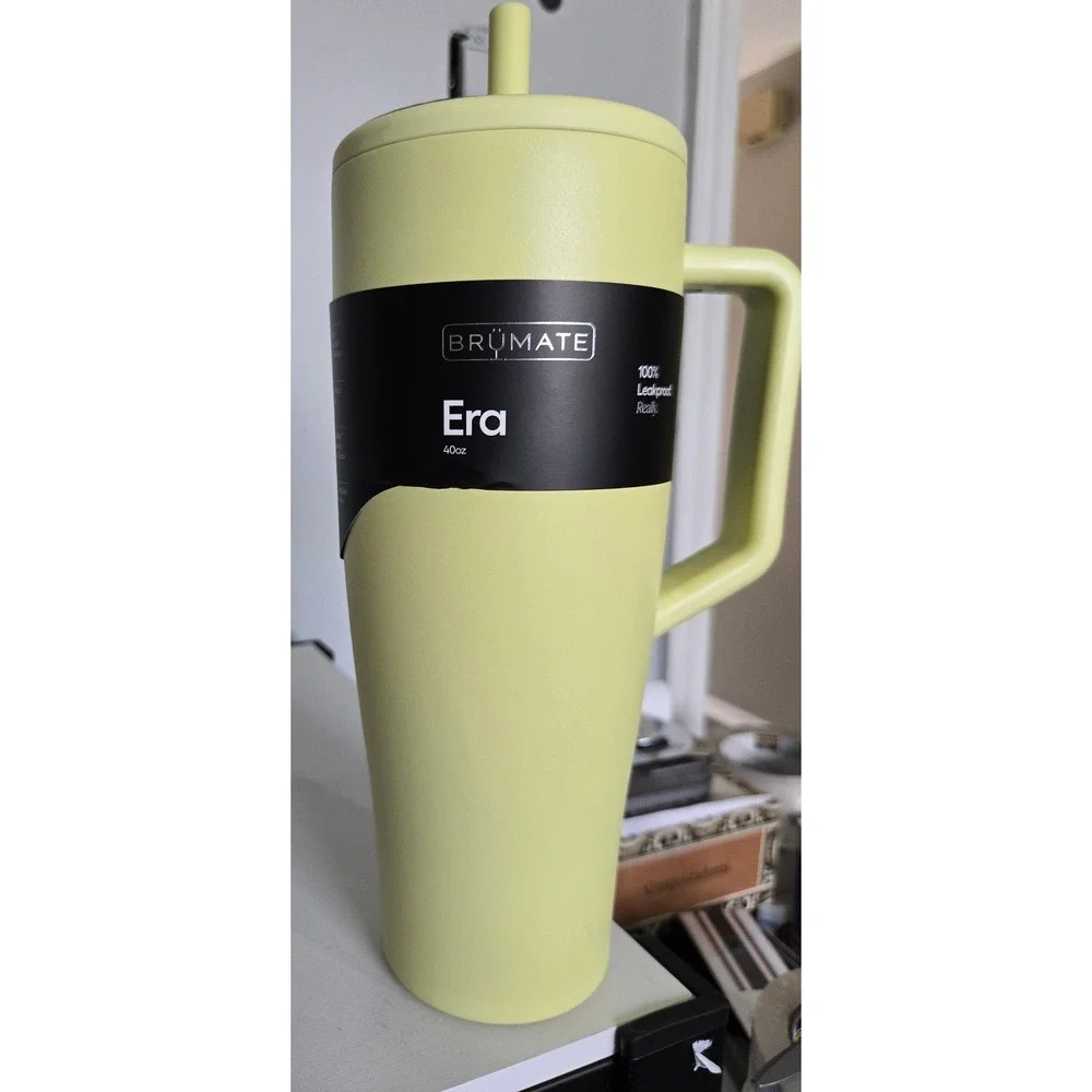 Brumate Era 40oz Tumbler Leakproof Lid Stainless Steel Straw Chartreuse Green